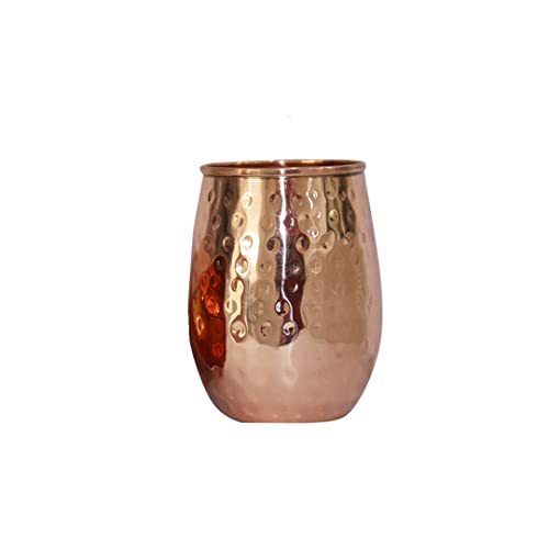 BRACOP - Vaso de cobre jarra de agua vasos con relieve juego de copas tazas juego de 1 taza de cobre puro taza ayurvédica Moscow Mule para bebidas frías termo regalos de vidrio.