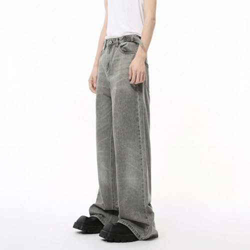 Men's Denim Jeans Vintage Straight Leg Belt Loop Relaxed Loose Commuter Weekend Pants for Men2