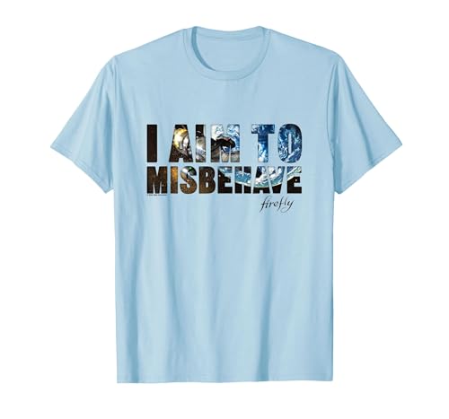 Firefly I Aim to Misbehave from The Galaxy Big Chest Logo T-Shirt, Men, Baby Blue, Medium