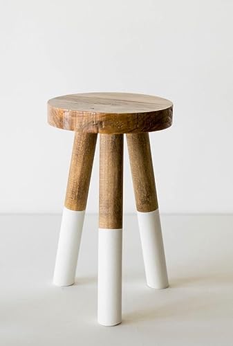 SELCOA Dipped/Undipped 3 Leg Wooden Stool Stained- 2 (15" Dipped Leg)