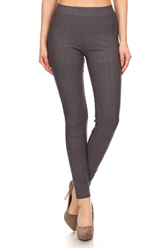 Image of Leggings Depot Women's Cotton Blend Stretch Pull-on Jeggings Casual Pants with Pockets (Available in Plus Size)