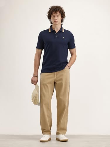Image of WROGN Men's 100% Cotton Polo T-Shirt | Solid Style | Slim Fit