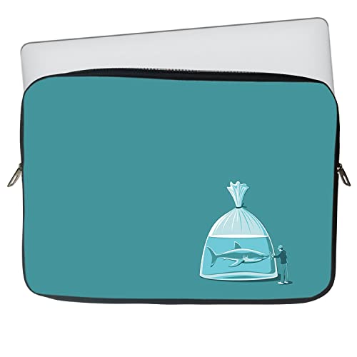 Image of TheSkinMantra Chain Laptop Sleeve Bag Compatible with Laptop /Macbooks /Chrombook /Notebook /Zbook (14.1 Inch [Chain], I Love Shark)