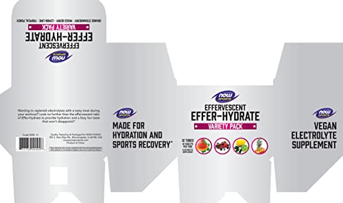 Image of NOW Sports Display Case for Effer- Hydrate and Energy*, Nutrition, Electrolytes, Recovery*, 4 Flavors, 12 Count