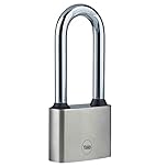 Yale - Y112/50/165/1 Iron Disc Padlock 50mm - Nickel Plated - Hardened Steel Long Shackle - Extreme Corrosion Resistance for Outdoor use
