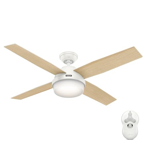 Image of Hunter Dempsey, Indoor, Ceiling Fan, Modern, Quiet, 52 inch, Fresh White