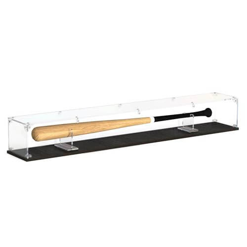 Acrylic Baseball Bat Display Case 39 Clear UV-Protected Dust-Proof Showcase 3mm Thick 360 Visibility for Home Office Sports Collectors & Gift Display