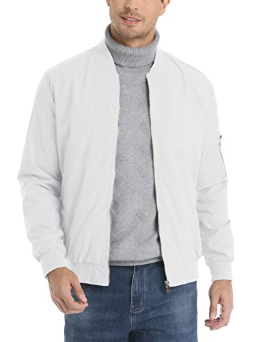 Image of MAGCOMSEN Men's Jacket Lightweight Windbreaker Bomber Jacket Windproof Casual Jacket Zip Up Coats Outwear with 5 Pockets