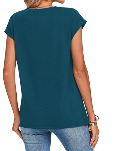 Image of Zeagoo Womens Tops Summer Casual Cap Sleeve Tshirts Shirts Business Dressy Spring Fashion Outfits Trendy Clothes