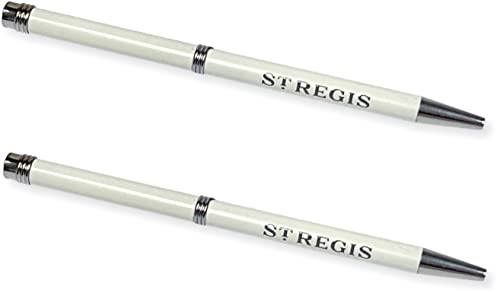 St Stylo à encre de luxe St Regis coffret de 2 stylos blancs chics