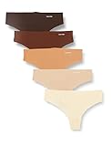 Calvin Klein Damen 5er Pack Strings Baumwolle mit Stretch, Mehrfarbig (Naturals), M