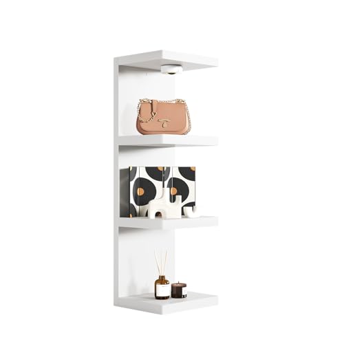 Sortique 4-Tier Wall Shelf Unit with USB Rechargeable Led Light