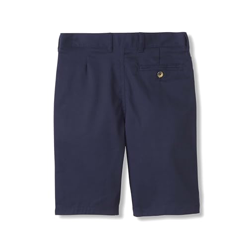 Image of French Toast Boys Flat Front Stretch Twill Shorts with Adjustable Waist in Standard and Extended Kids Sizes Navy, 6