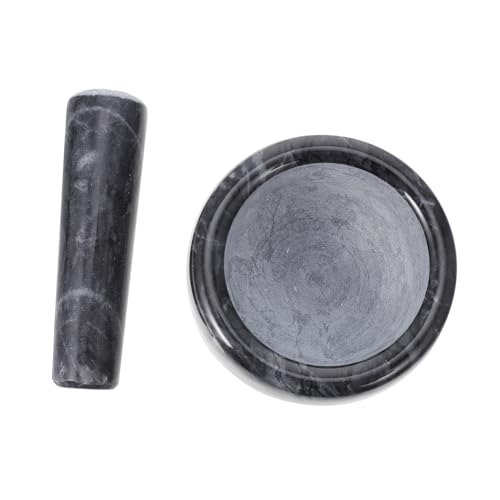 OUNONA 1Pc Manual Garlic Press with Pestle Ergonomic Black Marble Garlic Mincer for Easy Crushing Kitchen Gadget for Home Cooking and Housewarming