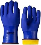 LANON PVC Coated Cold Proof Heavy Duty Gloves, Waterproof Warm Work Gloves for Freezer Work, Oil Resistant, Non-Slip, Large