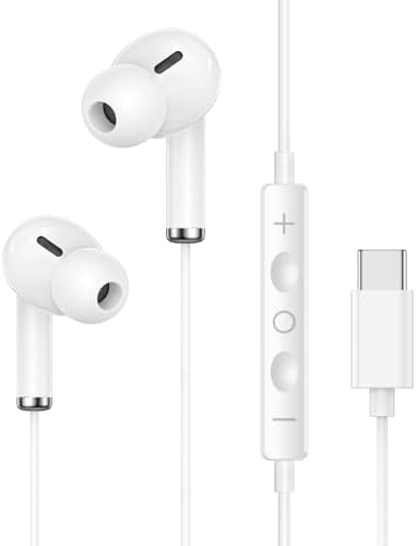 Auriculares USB C con cable para iPhone 17 16 15 Pro Max, auricul...