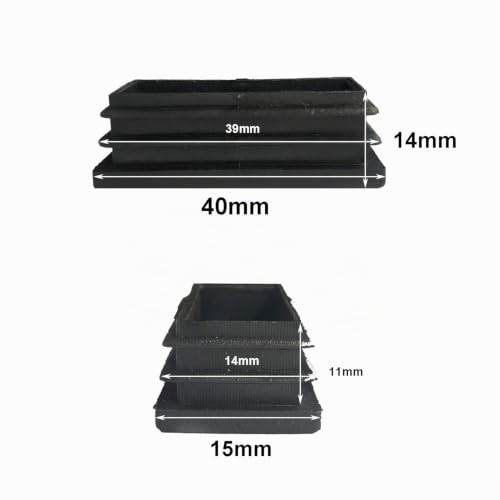 YouU 40x15mm Embout à lamelles rectangulaire Meubles Chaise Jambe Pied Couverture Cap Tubes Inserts Embout 24 pièces – vue 5