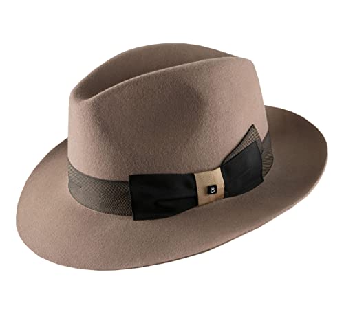 B Couture - Sombrero Fedora Sirius - Talla 57 cm - Beige-Fonce Cover