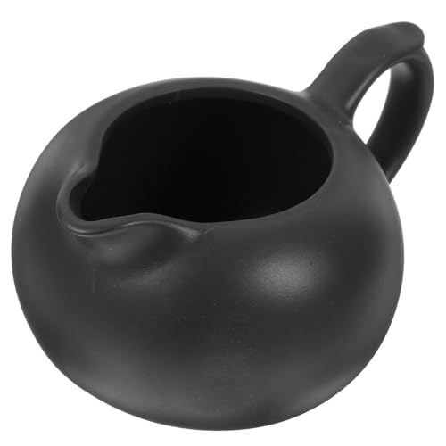 MALUGOGO Jarra de Leche de Cerámica Mediana Negra Mango, Dispensador para Crema y Salsa, Suministros de Cocina para Café, Té y Restaurante, Jarra Práctica y Fácil de Limpiar MALUGOGO Jarra de Leche de Cerámica Mediana Negra Mango, Dispensador para Crema y Salsa, Suministros de Cocina para Café, Té y Restaurante, Jarra Práctica y Fácil de Limpiar