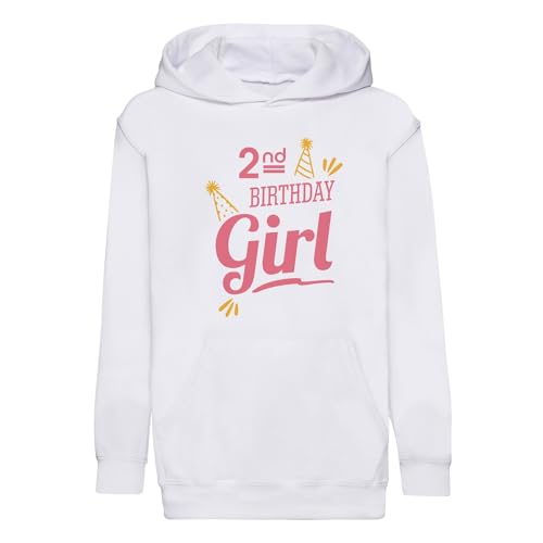 Sweat à capuche enfant 2nd Birthday Girl, finition premium pour fête de fille