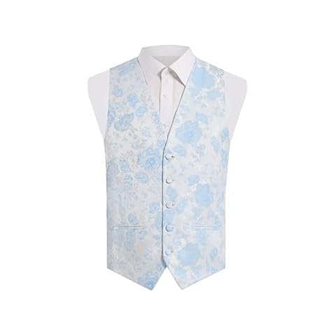 Dobell Light Blue Floral Wedding Waistcoat Cover