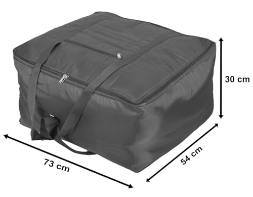 Image of Peafowl Double Bed Blanket Bag Cover /Saree Bag With Water Proof Dust Proof /King Size Blanket Cover Jumbo Bag (Black)