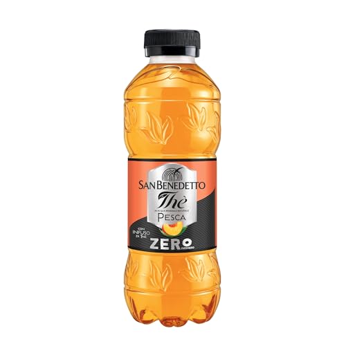 San Benedetto Thè Zero Pesca 500 mL – Il Piacere Naturale dell’Infuso di Foglie di Thè, Sapore Leggero e Delicato, Senza Zuccheri e Calorie, “Tappo Click” Amico della Natura, da 500 ml