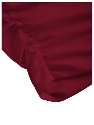 Image of Floerns Girl's Basic Sleeveless Bandeau Kids Strapless Ruched Tube Tops