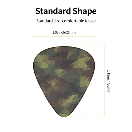Lot de 12 médiators de guitare avec motif camouflage géométrique abstrait pour guitare basse électrique, acoustique, cadeau pour les amateurs de guitare avec boîte - Les Beatles, Paul McCartney, John Lennon, RIngo Starr, George Harrison Lot de 12 médiators de guitare avec motif camouflage géométrique abstrait pour guitare basse électrique, acoustique, cadeau pour les amateurs de guitare avec boîte – Image 6