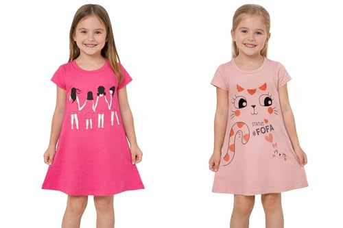 Image of Mahi Fashion Girls Dress Summer Wear Top Pure Cotton (Pack of 2)