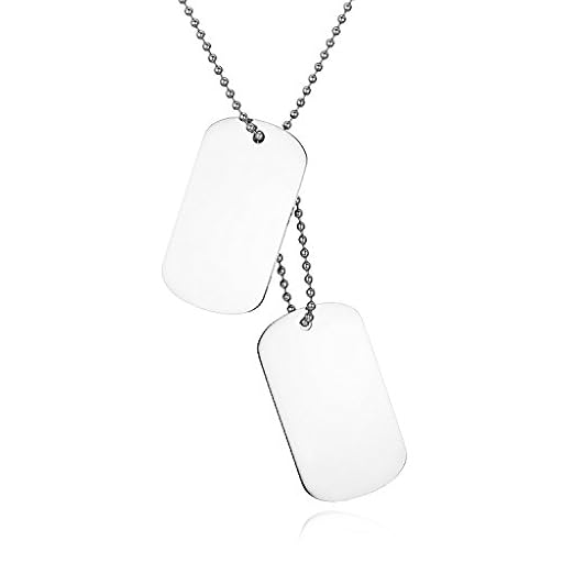 JewelryWe Colgante Collar Personalizado Dog Tag Militar Doble, Chapas Militares para Hombre Mujer Personalizadas Placas Estilo Ejército para Grabar, Acero Inoxidable Plateado Pulido | Ya disponible en tu tienda friki favorita! En mundofriki.es!