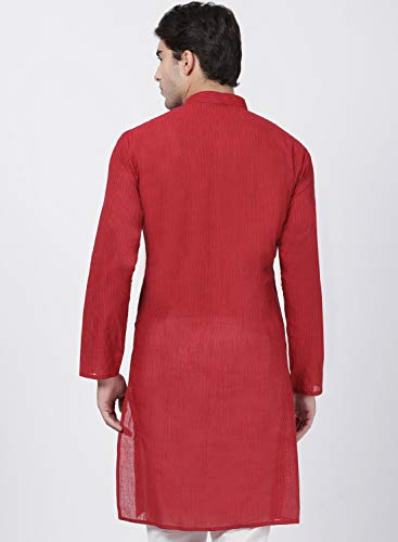 Image of VASTRAMAY Men's Royal Blue Pure Cotton Kurta