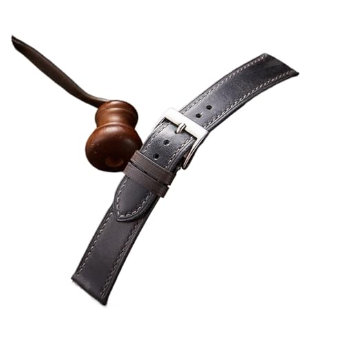 Bracelet de montre en cuir de cire d'huile gris idéal pour le quotidien