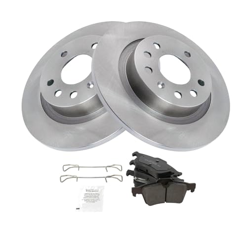 Image of TRQ Rear Brake Pad and Rotor Set Ceramic Compatible with 2003-2003 Saab 9-3