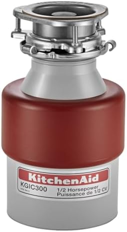 KitchenAid 84211643 1/2-Horsepower Continuous Feed Waste Food Disposer, Red