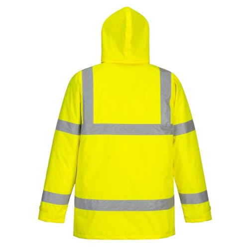 Image of Portwest Hi-Vis Traffic Jacket Viz Insulated Safety Visability Work Wear Rain ANSI 3, X Large