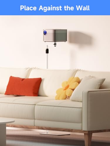 suptek Stojak do projektora obracany o 360°, sofa pod ścianę, ukryty projektor, stojak podłogowy, regulacja wysokości, uchwyt podłogowy mini projektora, kompatybilny z HomeOffice Video DVR, biały