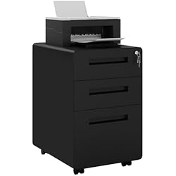 Amazon Cajoneras Oficina WOLTU Armario Archivador, Cajonera Escritoria Móvil con Ruedas, Gabinete de Oficina con 3 Cajones y Cerradura Mueble Archivador Colgante Carpeta de Gran Capacidad para Carta y Papel A4, Negro ASK04sz