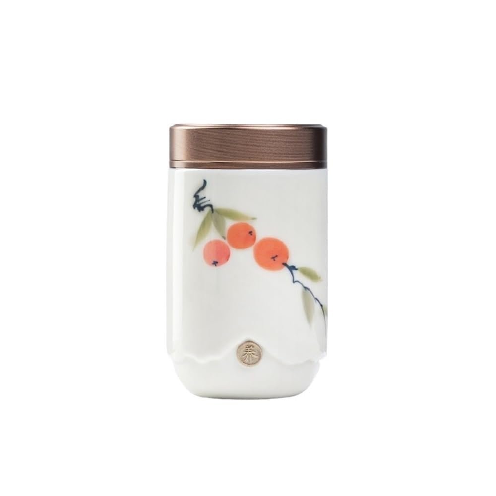 ZengL263NgS tea canister Ceramic Hand-painted Traveling Tea Canister Exquisite Premium Storage Jar For Sugar, Coffee Kitchen Organisation(Red)