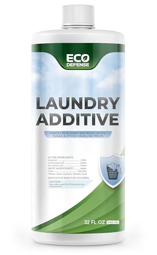 Eco Defense Bed Bug, Mite & Flea Treatment Laundry Additive – Mite Killer & Bed Bug Laundry Detergent – Plant-Based, Child & Pet Friendly Laundry Solution