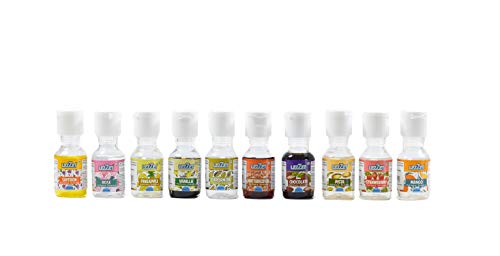 Image of Lezzet Culinary Essence Assorted 20 Ml, Pack of 10 Flavors (Vanilla, Pineapple, Cardamom, Rose, Butterscotch, Strawberry, Saffron, Pista, Mango and Chocolate)