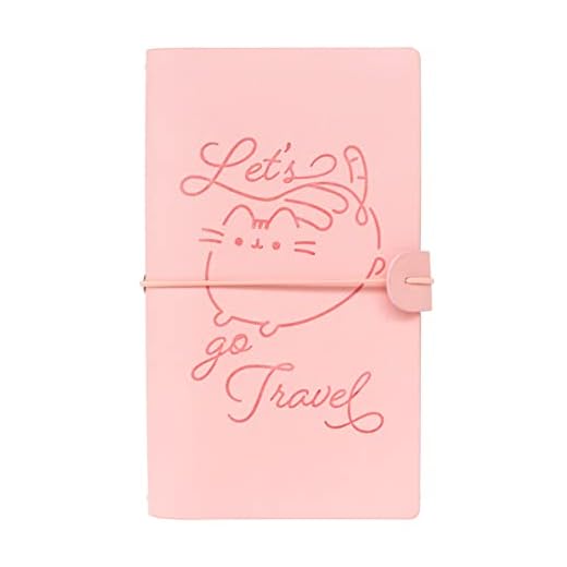 Grupo Erik Cuaderno de viaje Pusheen - Diario de viaje (Travel Journal : Cuero sintético) |Regalo adolescentes chica : Diario personal - Libreta pequeña de bolsillo, 19,6x12 cm