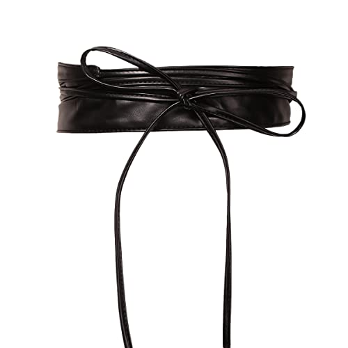 Anevous Cinturón de cintura para mujer, cinturón Obi para cordones, cinturón ancho con cordones, cinturón de cuero, cinturón de lazo para accesorios, accesorios para disfraces, vestidos de moda