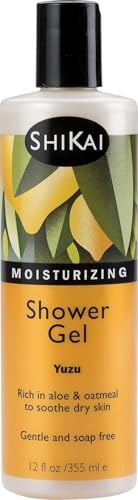 ShiKai Daily Moisturizing Shower Gel (Yuzu, 12 oz) | Gentle Soap-free Formula | With Aloe Vera & Oatmeal for Soft, Healthy Skin | Dry Skin Relief