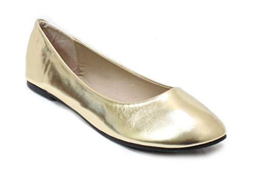 Womens Classic Round Toe Slip on Flat Ballet Dress Comfortable Low Heel Shoes Muse