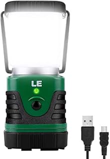 LE LED Campinglampe Tragber, Superhell wiederaufladbare Suchscheinwerfer mit Bügel & Haken, 4 Helligkeiten Dimmbar, Notfallleuchte für Stromausfällen, Wandern, Notfall, Ausfälle usw.