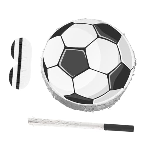 GALPADA Piñata Ballon de Foot en Carton avec Bâton et Bandeau, Décoration Anniversaire Football pour Garçon et Filles, Jeux de Fête Sportive, Fête Thème Football,...