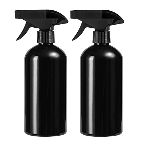 Plastic Spray Bottle 17oz Refillable Versatility Sprayer Black 2 Pack