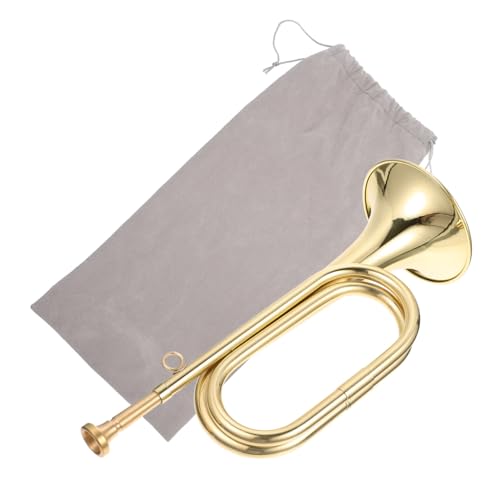 Alasum Trompeta de Latón para Banda Escolar Corneta Caballería Ligera con Sonido Natural Instrumento...