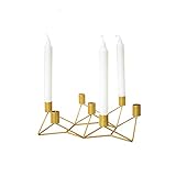 Laugh Cat Gold Metal 7 Arm Candlestick Holder Set Centerpiece Modern Home Decoration for Taper...